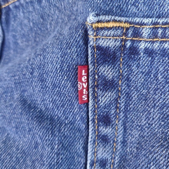 Levi's 505 Jeans Mens 42X33.5 Blue High Rise Straight Leg Denim - Picture 12 of 16